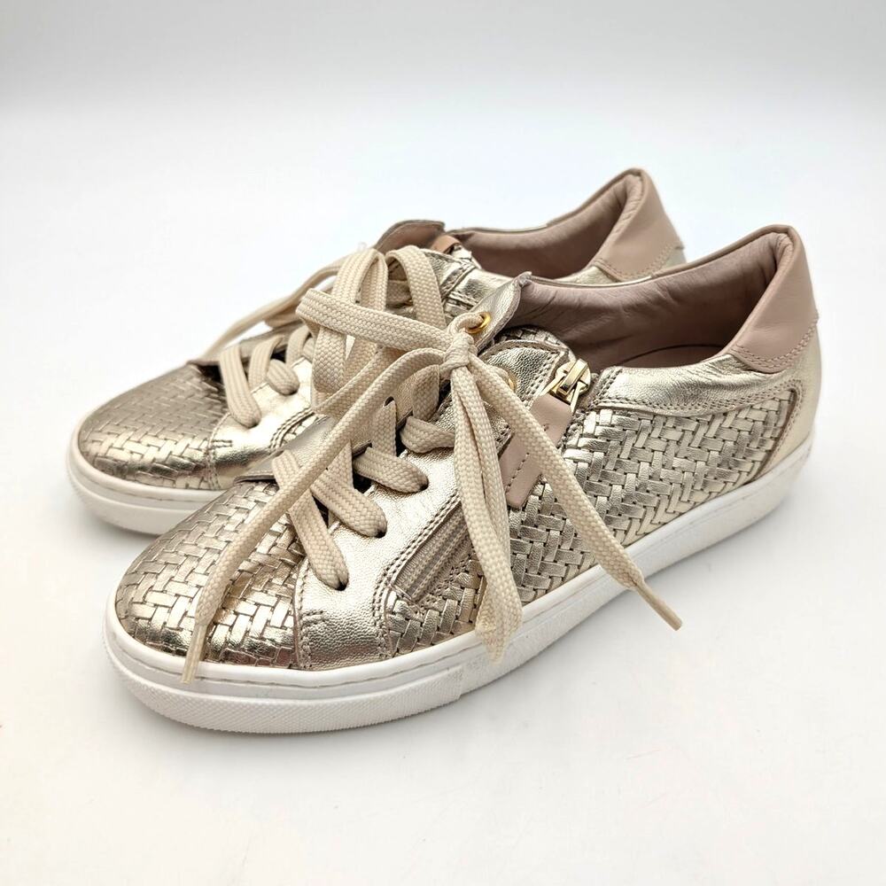 Ron White Oralie Lace-Up Sneaker Shoes Side Zip Women's Palatino Size US6 EU36